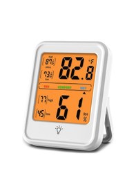 Resim Rogfer Ev İçin Büyük Ekranlı Isı Ve Nem Ölçer - Endüstriyel Doğrulukta İç Ortam İstasyonu Mc-42, Beyaz, İngilizce 