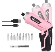 Resim Zuomee Kablosuz Elektrikli Tornavida Seti LED Işıklı USB Şarjlı 240 Rpm 9crv Uçlar Manyetik Uzatma (Yurt Dışından) 