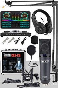 Resim Midex Private Paket-5 CX2 Mikrofon-VS22 Ses Kartı Stüdyo Kayıt Seti 
