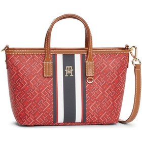 Resim Tommy Hilfiger Th Monoplay Mını Tote Strıpe Le Kadın Kırmızı Çanta - Aw0aw18389 Kırmız 