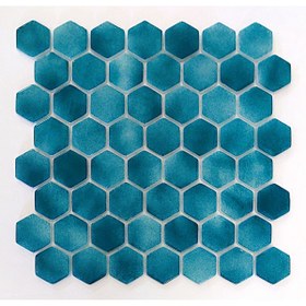 Resim MozaiKristaL Tüm Yüzeyler Için 38mm Hegzagonal P. Turkuaz, 29x29cm Fileli Cam Mozaik. ( 1 M2 Fiyatıdır. ) 