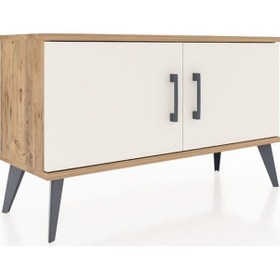 Resim Arges Şifonyer 2 Raflı 2 Kapaklı 88x30x48 Çam-aytaşı/antrasit Aytaşı/antrasit 