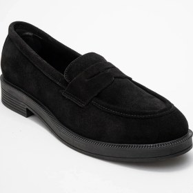 Resim Luvi Shoes Pline Siyah Süet Hakiki Deri Kadın Loafer Ayakkabı SIYAH SUET 