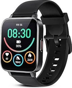 Resim Android Fitness İzleyici için Akıllı Saat: 4,3 cm (1,7 inç) Nabız SpO2 Uyku Monitörü ile Erkek Kadın Uyku Monitörü, Android Telefonlar ve iPhone için Su Geçirmez Fitness Saatleri Uyumlu, 112 Spor Modu 