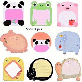 Resim 15/30 Adet Sevimli Hayvan Yapışkan Notlar - Şirin Panda, Kurbağa, Aslan ve Daha Fazlası Tasarımlarla Parti Çantası Dolgusu, Sınıf Ödülleri & Yaratıcı Oyunlar İçin Mükemmel | Renkli Yapışkan Notlar 