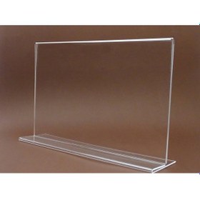 Resim A7 T-tipi Yatay Şeffaf Föylük Menü Broşür Etiket Fotoğraflık Albüm Stand Sehpa 