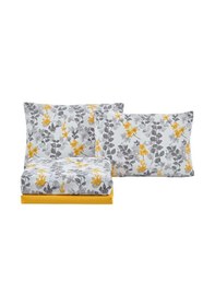 Resim Elart Nevresim Takımı Pamuklu Tek Kişilik 3 Parça Flores Sarı-Sarı-160x220Cm 