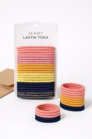 Resim 24'lü Simli Lastik Toka Seti, Çok Renkli, Kadın 