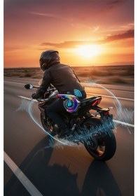 Resim Rgb Işıklı Bluetooth Motosiklet Kask Kulaklığı İnterkom Destekli Yüksek Ses Kalitesi 