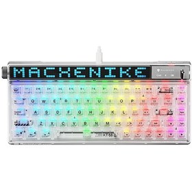 Resim Machenike KT68 Kablolu Crystal Tactile Switch LCD RGB İngilizce Oyuncu Klavye 