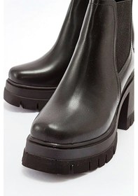 Resim Park Moda Kalın Topuklu Platform Kadın Postal Bot Siyah Siyah 