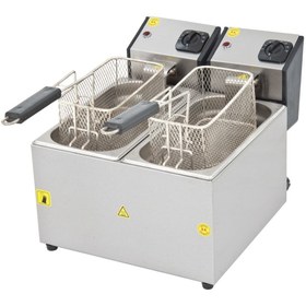 Resim DRN Frte-33 5000 W 3 + 3 L Endüstriyel Elektrikli Fritöz Inox 