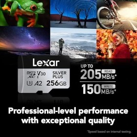 Resim 256 GB Profesyonel Silver Plus Microsdxc Hafıza Kartı W/sd Adaptör, Uhs-I, C10, U3, V30, Full-Hd ve 4K Video, 205/150 Mb/s'ye Kadar Okuma/yazma, Videografçılar, Oyuncular (LMSSIPL256G-BNANU) 
