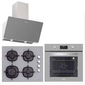 Resim Silverline BO6502S02 - CS5429S01 - 3457 Soho 60 CM Gri Cam Ankastre Set 