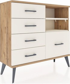 Resim Arges Şifonyer 2 Raflı 5 Çekmeceli 88x30x80 Çam-aytaşı Aytaşı 