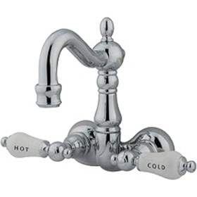 Resim SanalAMCA Store Pirinç Cc1074T1 Heritage 3 – 3/8 Inç Center Bacak Küvet, Porselen Tutma Kolu Dahil, Krom Kaplama 