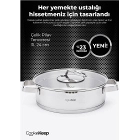 Resim Cooknkeep Çelik Tencere 24CM 3lt 