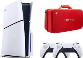 Resim Sony Playstation 5 Slim CD Versiyon + 2. Dualsense Ps5 Kol+ Sony Playstation 5 Taşıma Çantası Kırmızı 