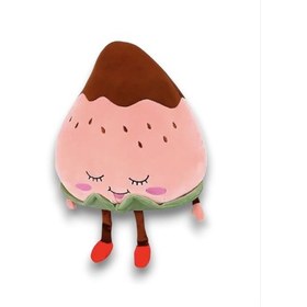 Resim Sevimli Çilek Meyve Peluş Oyuncak Hediyelik Uyku Arkadaşı 27 Cm Bej 