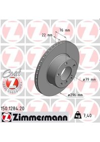 Resim Bmw E39 Ön Fren Disk Takımı 150.1284.20 Zımmermann 34116767061 Ön-takım 