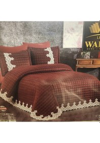 Resim Yatak Örtüsü Seti 6 Parça Carolina Bordo 