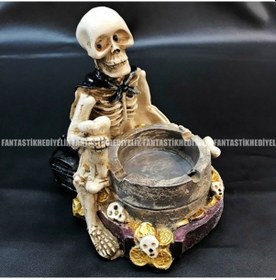 Resim Polyester Korsan Pipo Pipe Küllük Kurukafa Iskelet Kül Tablası 