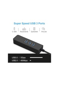 Resim Alfais 4263A Usb 3.0 To Ethernet Gigabit Rj45 3 Port Hub Çoklayıc 