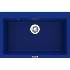 Resim Polex Cristalüx Granit Evye P-X76 Mavi Tezgah Altı Ve Tezgah Üstü Mutfak Evyesi 75x50 CM 