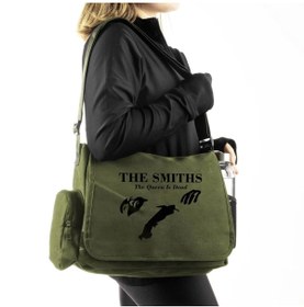 Resim Violon Harajuku The Smiths Baskılı Unisex Yeşil Postacı Çantası 