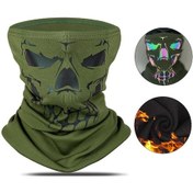 Resim Butu West Bıkıng Motosiklet Bisiklet Yansıtıcı Kafatası Yüz Maskesi Balaklava Yeşil 