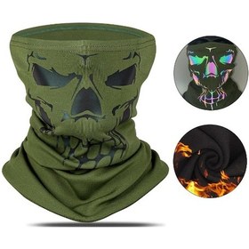 Resim Butu West Bıkıng Motosiklet Bisiklet Yansıtıcı Kafatası Yüz Maskesi Balaklava Yeşil 