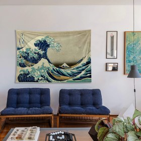 Resim The Great Wave of Kanagawa Duvar Örtüsü - 60 cm x 90 cm 