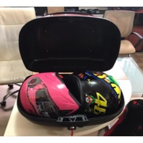 Resim MKG Arora Zrx 200 Box 48 Lt Bagajlı Motorsiklet Çantası Kırmızı Reflektörlü Arka Bagaj 