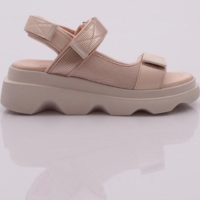 Resim Dgn 3527 Kadin Leopar Desenli Kalin Taban Sandalet 3527-2027-R49199 Bej 