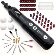 Resim HongWu - Lityum-İyon Kablosuz Döner Araçlar, Değişken Hızlı Çok Fonksiyonlu Kiti, USB Şarj, Aksesuarların Kolay Değiştirilmesi - Hafif DIY, Manuel, Taşlama, Kazıma, Parlatma ve Diğer Hassas İşler İçin Uygun 