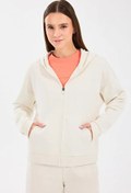 Resim S242117 - W Essential Ful KIRIK BEYAZ Kadın Fermuarlı Sweatshirt Skechers