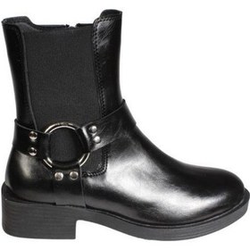 Resim Yazkış Kadın Siyah 4cm Topuklu Kenarı Lastikli Tokalı Soğuğa Dayanıklı Bot Bilek Uzunluğu 20cm Siyah 