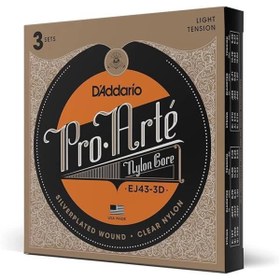 Resim AyrStore D'Addario EJ43 Pro-Arte naylon teller, klasik gitar için, hafif gerilim, 3 set 