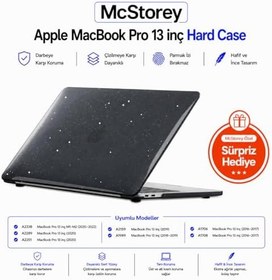 Resim McStorey MacBook Pro 13 Simli Kılıf A1706 A1708 A1989 A2159 A2251 A2289 A2338 M1 M2 Uyumlu Parlak Sert Kılıf İnce Hafif Koruyucu Kapak Siyah 