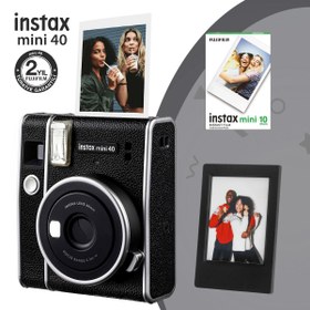 Resim Fujifilm Instax Mini 40 Fotoğraf Makinesi 10'lu Film ve Çerçeve 