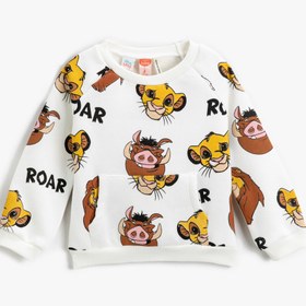 Resim Erkek Bebek Aslan Kral Baskılı Sweatshirt Lisanslı 