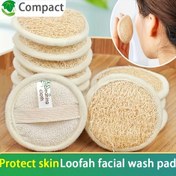 Resim 3 Adet Doğal Lufa Yüz Temizleme Pedleri, Nazik Peeling Yüz Temizleme Süngerleri, Derin Temizlik Makyaj Çıkarıcı Puf, Hem Erkekler Hem de Kadınlar İçin Uygun, Bitkisel Temel Kokusuz Cilt Bakım Araçları. 