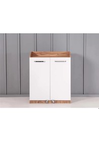 Resim Çok Amaçlı 165 Derece Açılan 2 Kapaklı Kısa Kiler Mutfak Dolabı 