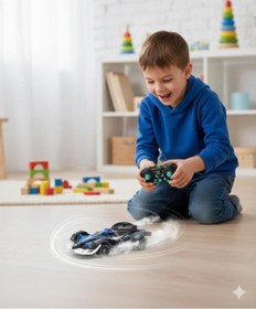 Resim Tıfıl Toys Şarjlı Uzaktan Kumandalı 1:12 Duman Atan Formula 1 Arabası Full Fonksiyon Rc Mavi Mavi 