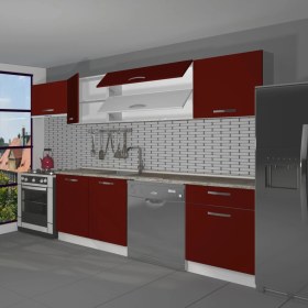 Resim Decoraktiv Elite 280Y MDF Hazır Mutfak Dolabı - Tezgah Dahil - Bordo 