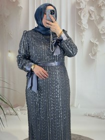 Resim Freya Tesettür Abiye - Antrasit / 52 