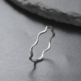 Resim 1 adet Boho Tarzı Dalga Tasarım Yüzük, Paslanmaz Çelik Geometrik Çizgi, Moda Minimalist Tek Yüzük Çiftler için, Düğün Takıları, Doğum Günü Hediyesi 