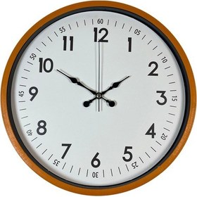 Resim 36 Cm Turuncu Dekoratif Klasik Duvar Saati Beyaz-turuncu 