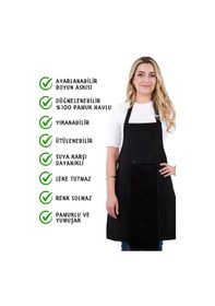 Resim Star Ayar Askılı Havlulu Mutfak Önlüğü Seti Havlulu Önlük Siyah-siyah 