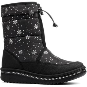 Resim Le Petit Kız Çocuk Siyah Termal Kar Bot 